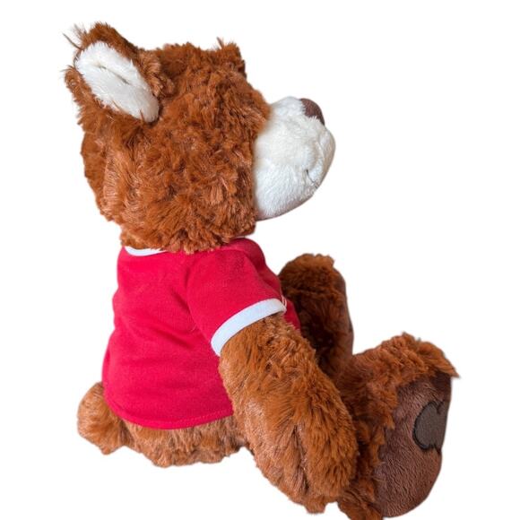 Porsche Teddy Bear Plush Brown Stuffed Animal Red Shirt Nici Germany - Picture 4 of 8